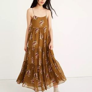 MADEWELL // Cami Tiered Midi Dress in Metallic Classic Corsage